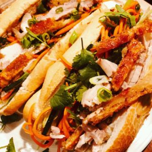 crispy pork bahn mi roll