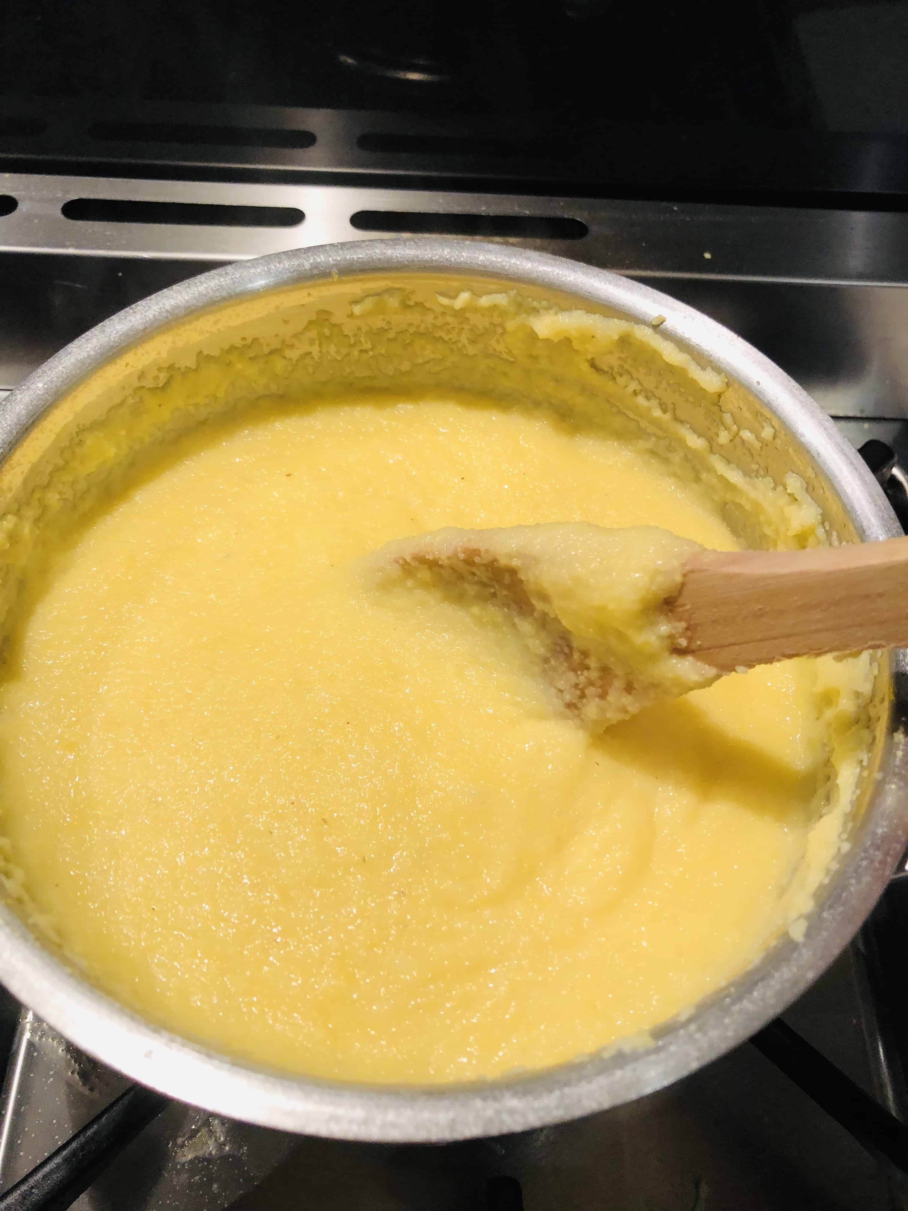 Creamy garlic Polenta