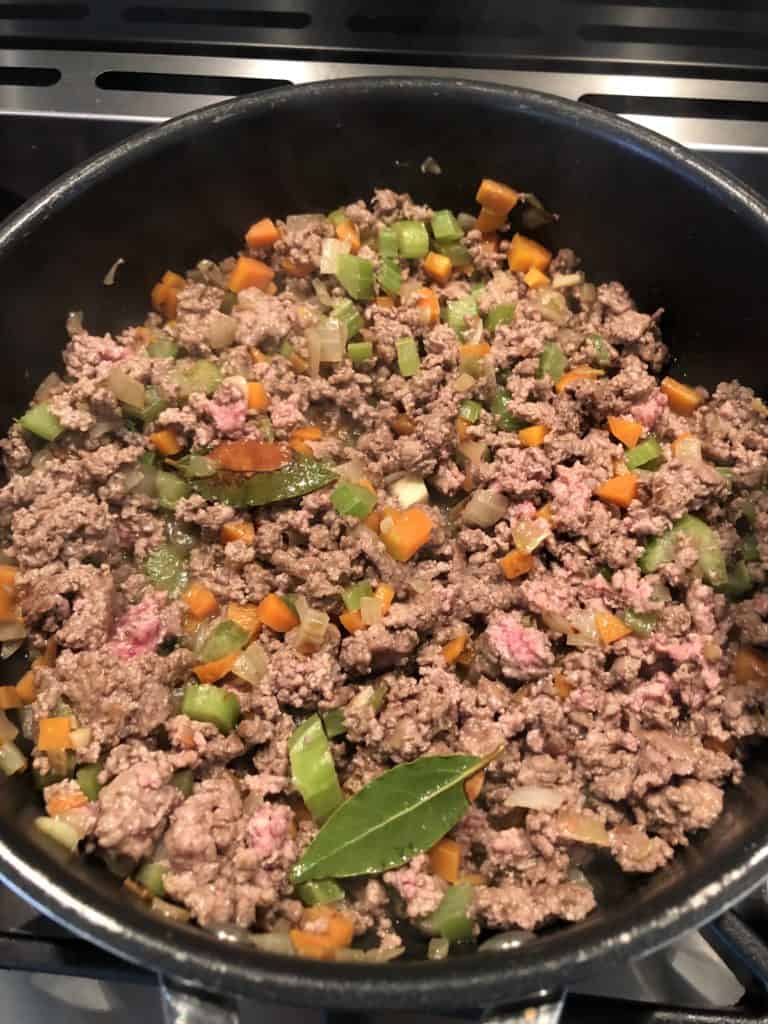 step 2 for cooking bolognese sauce