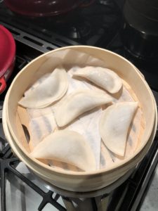 I put in 5 dumplings at a time. You don't want to over cloud the dumplings