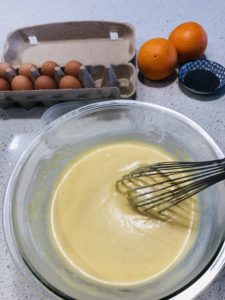 cake batter for orange and poppyseed cake