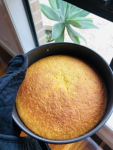 fresh out of the oven, orange and poppyseed cake