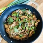 Chicken and broccoli stir fry with soba noodles