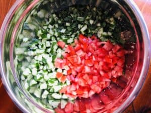 Bulgur, Fresh herbs and veggies