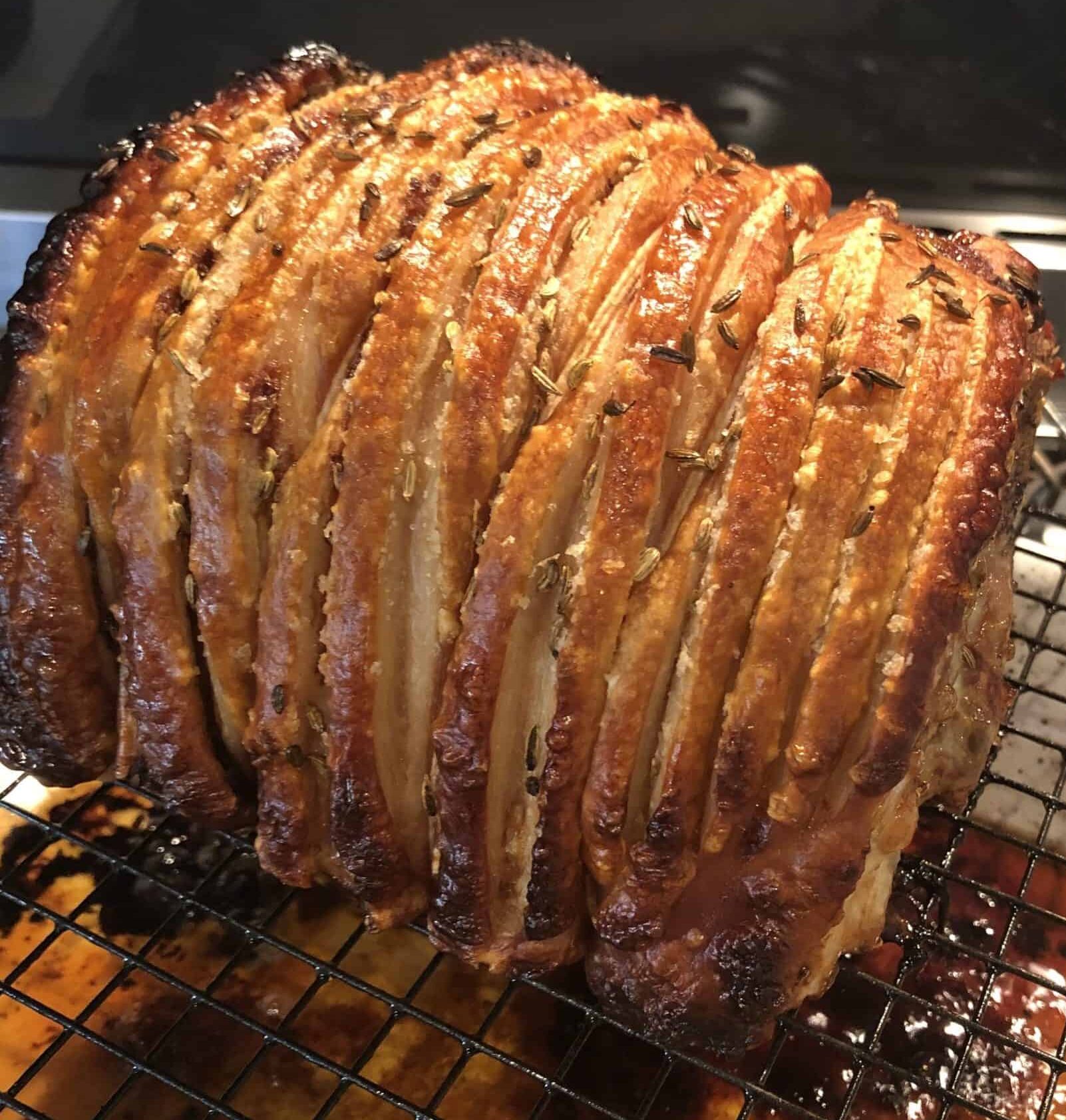 Roast pork with crispy crackling