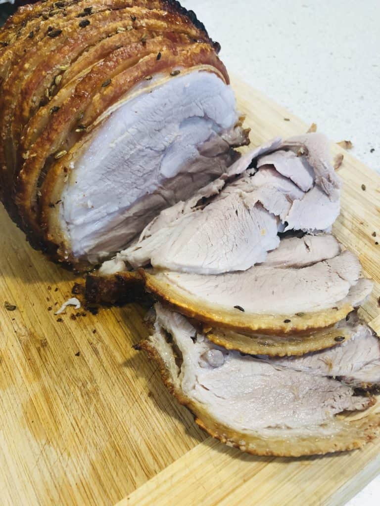 Roast pork with crispy crackling