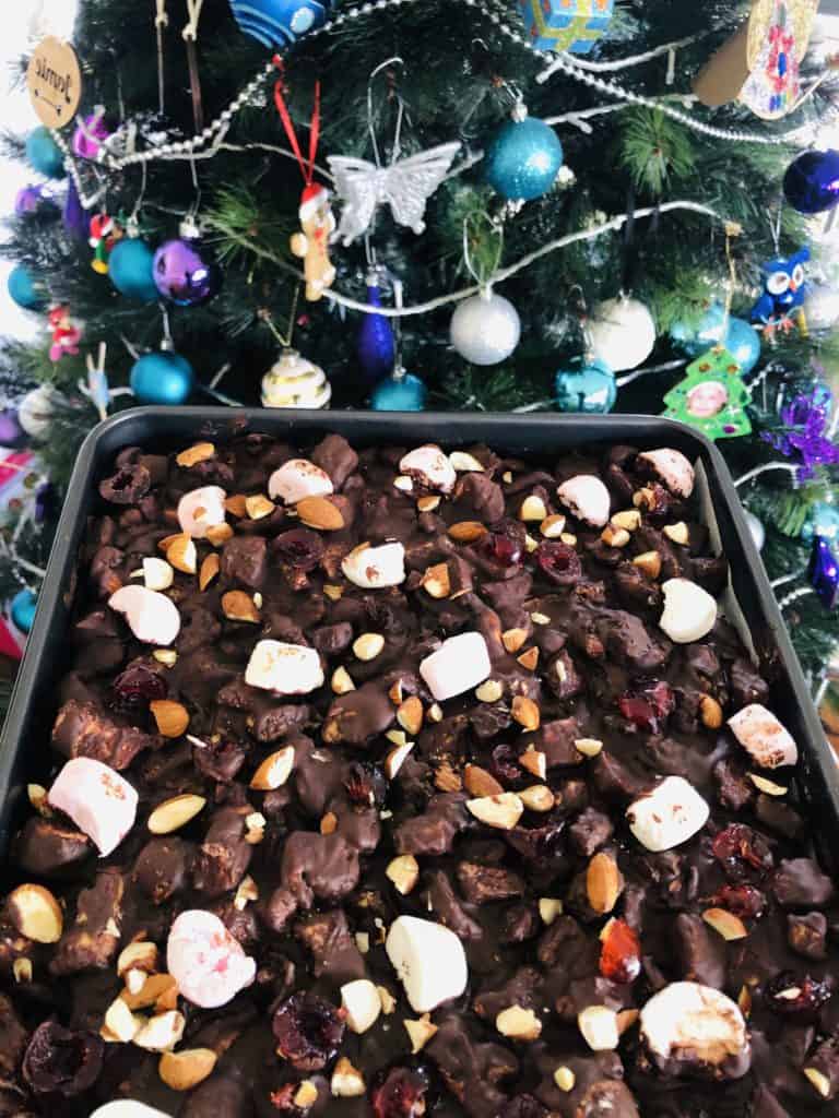 A tray of delicious rocky road slice!!