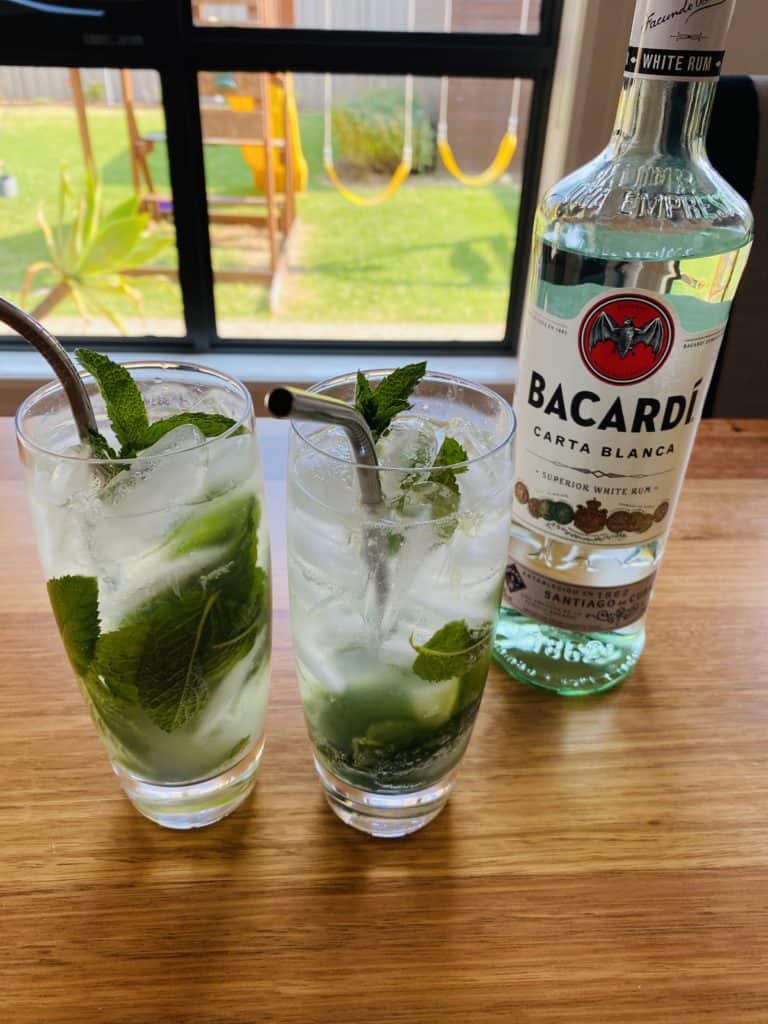 Bacardi rum with Mojitos