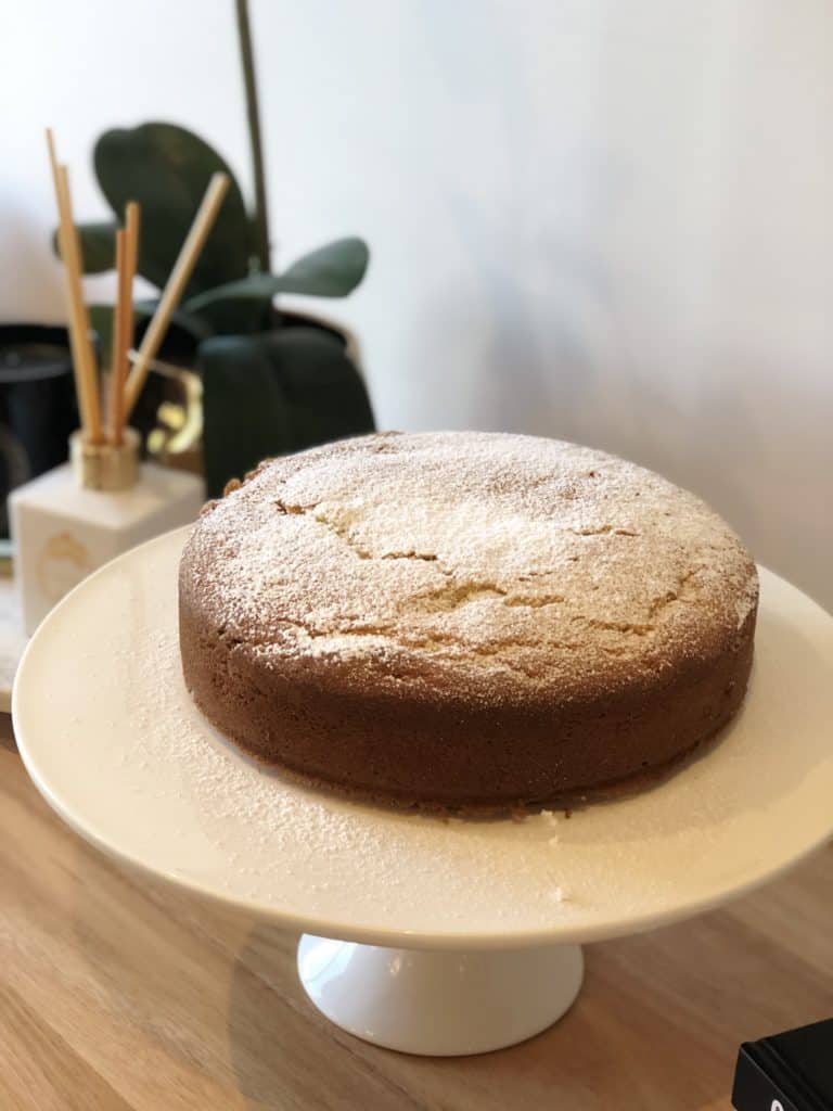 freshly baked almond cake 