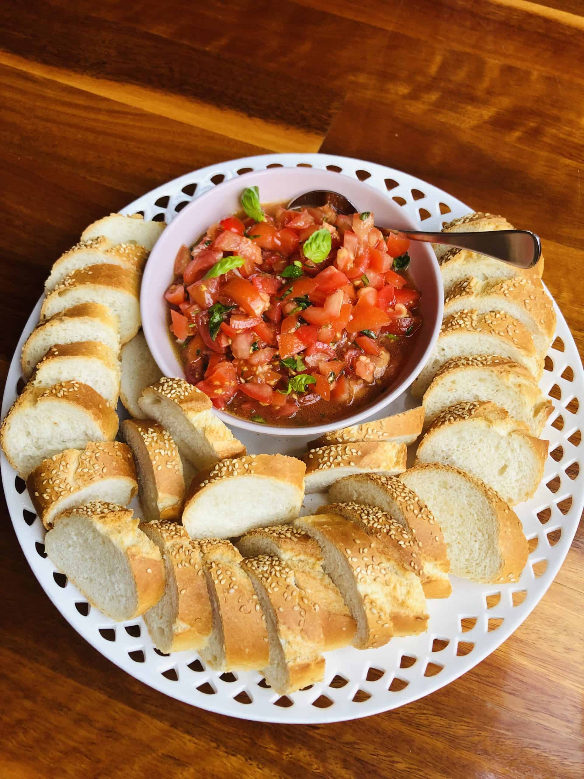 Tomato and Basil bruschetta- Italian Classics - Mrsfoodiemumma