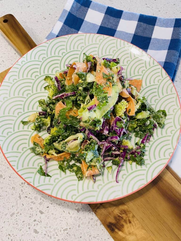 Crisp raw veggies used to make this delicious salad