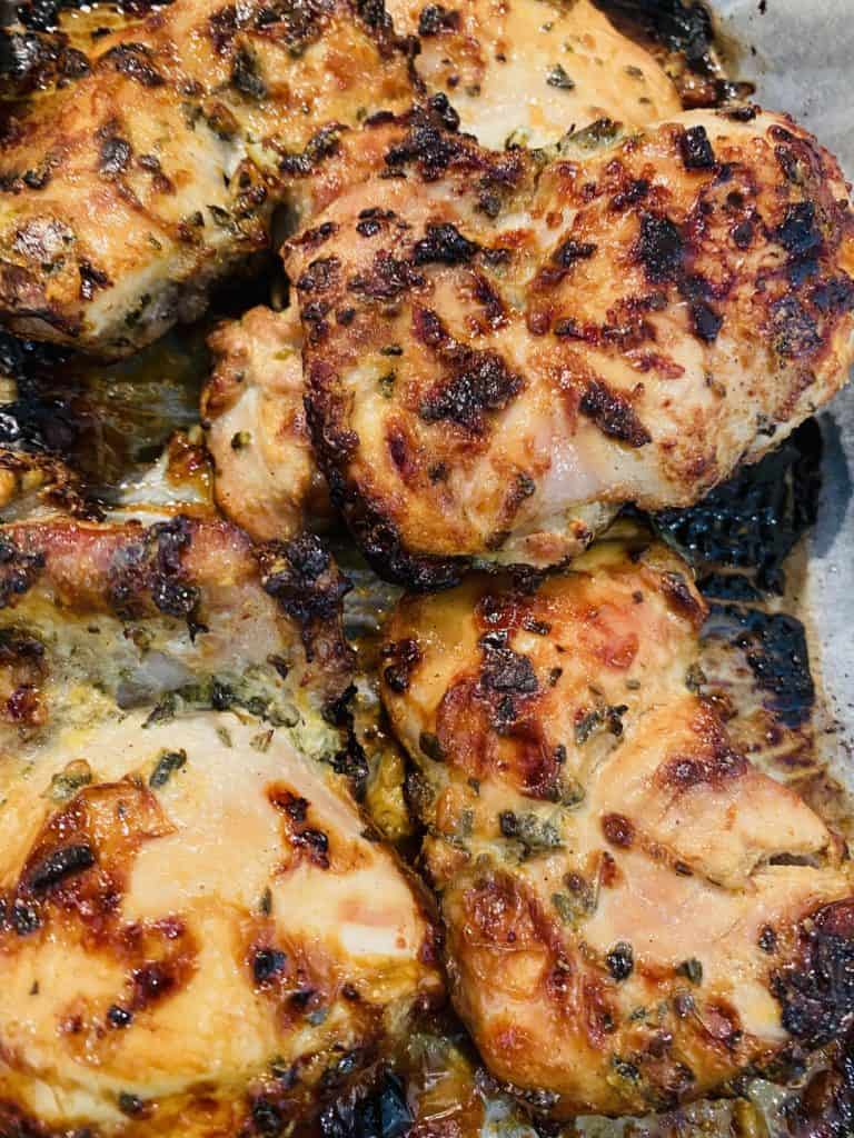 Baked chicken thighs in the best ever marinade