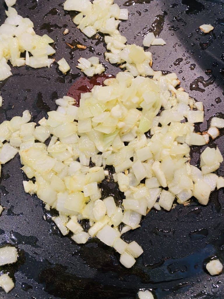 saute Onion and garlic