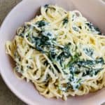 Creamy spinach and ricotta pasta