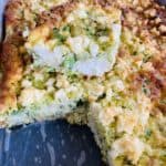 Zucchini Slice with creamy feta and peas