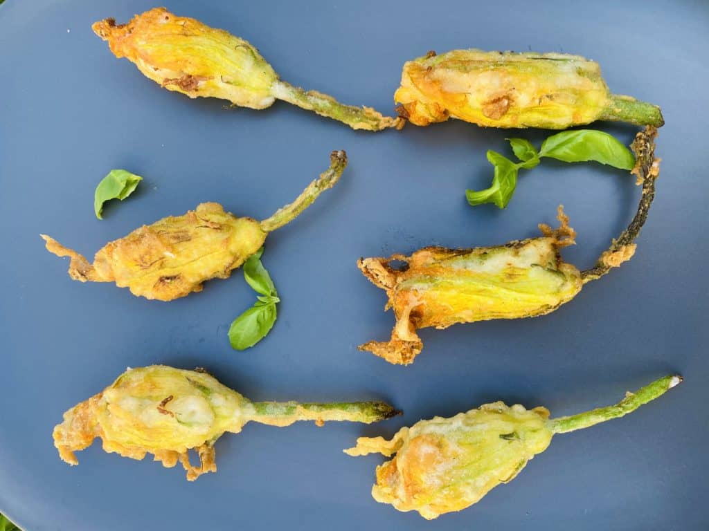 Walnut and ricotta is used to stuff these flowers