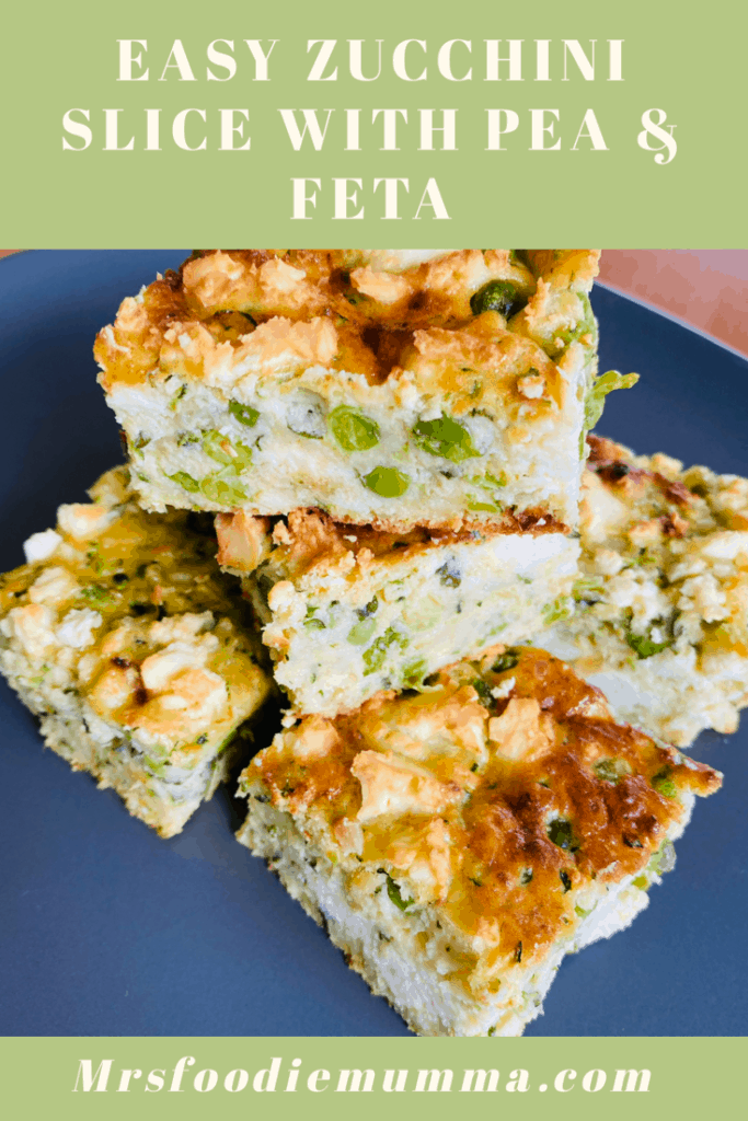 Zucchini slice with pea and feta 