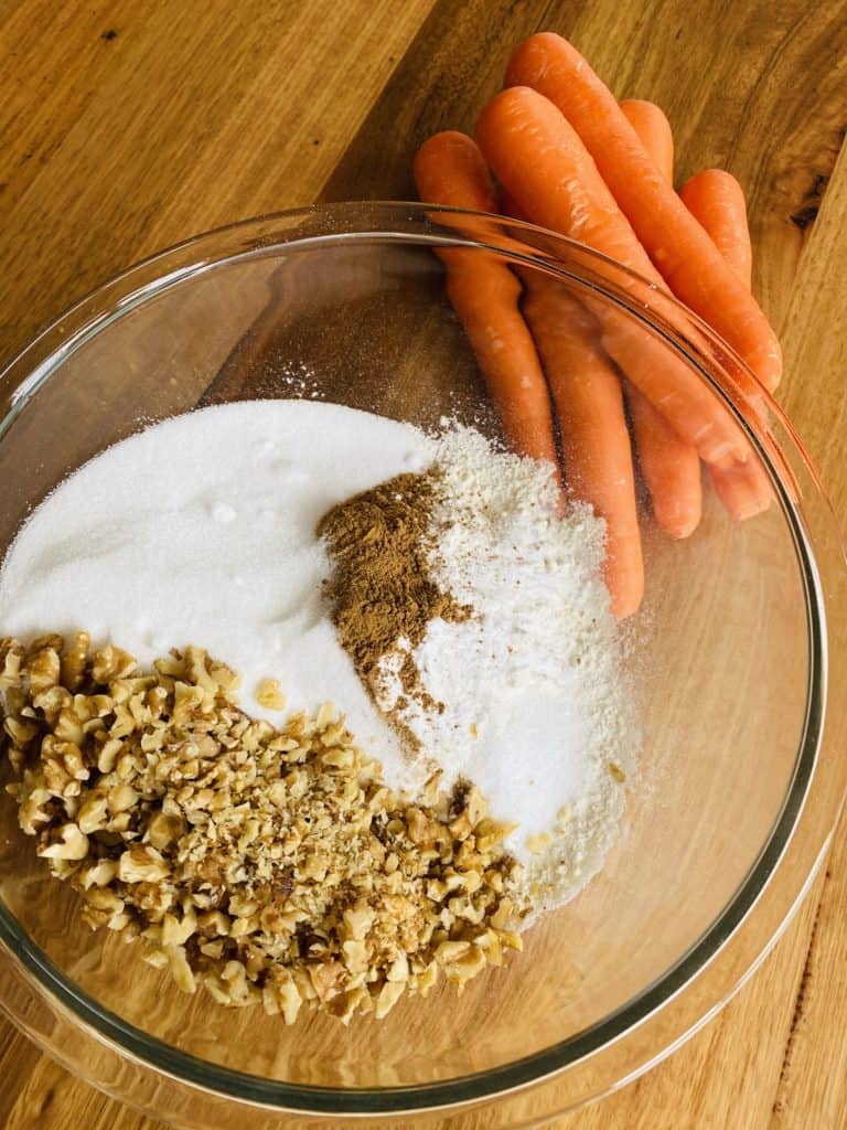 Dry Ingredients for the carrot cake batter