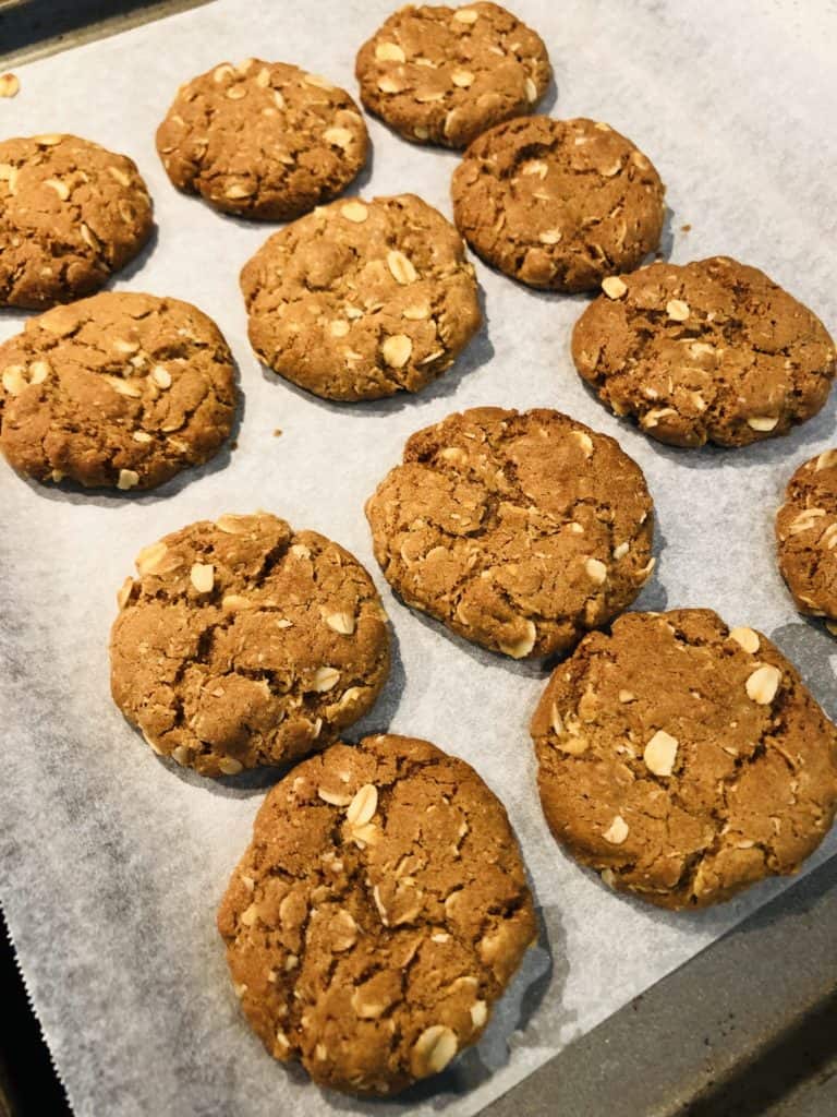 Freshly baked Anzac biscuits. A tradition on Anzac Day.