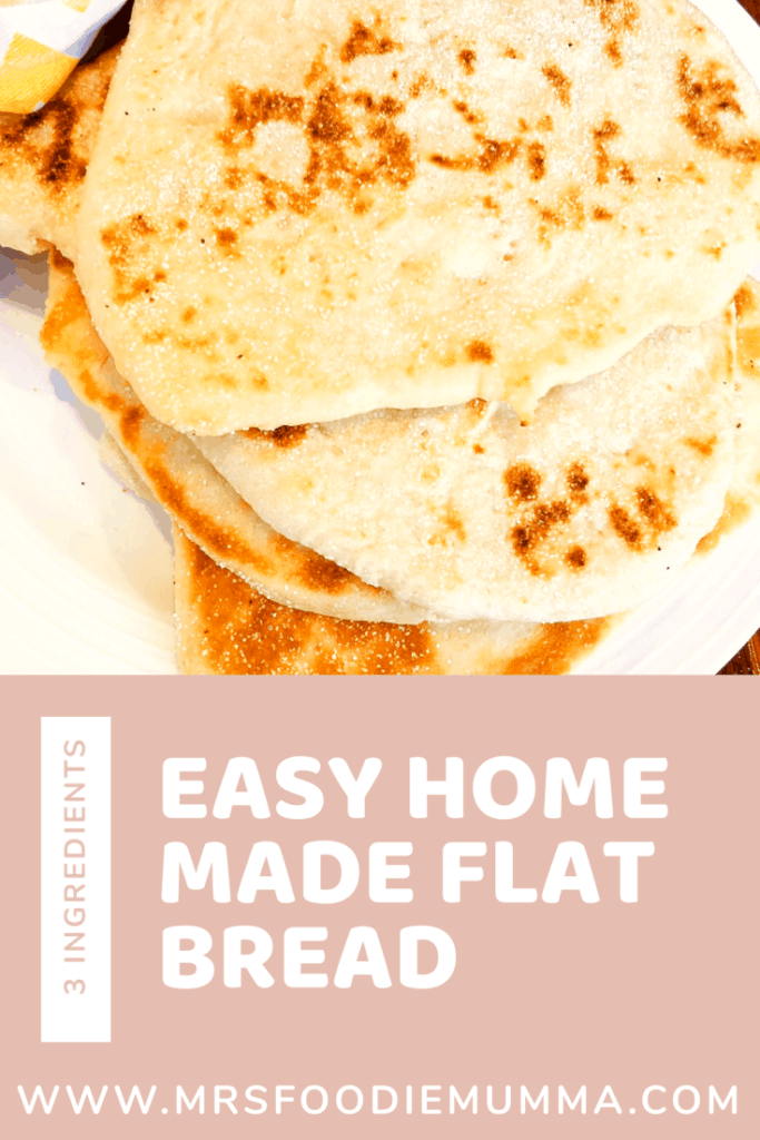 Warm, soft and fluffy homemade flatbread. Simple, easy recipe. Only 3 ingredients 