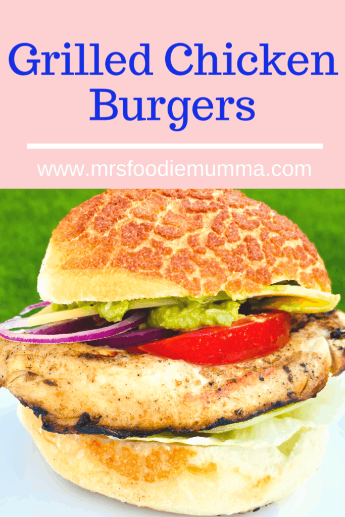 Easy grilled chicken burgers with all the trimmings 
