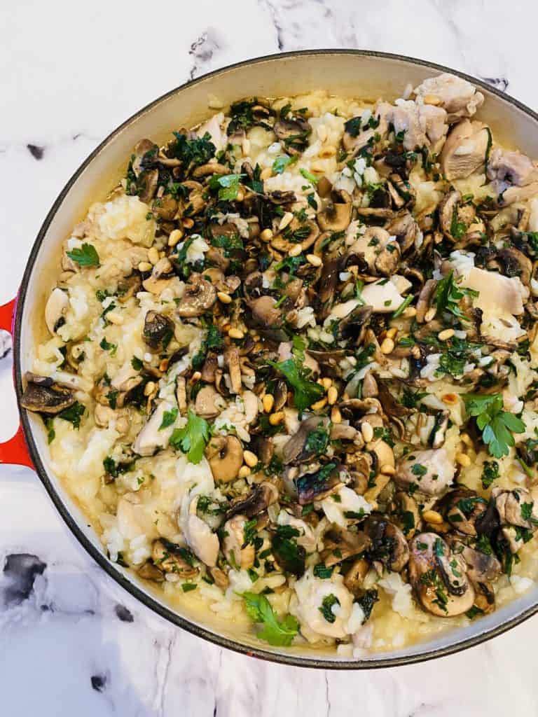 Risotto with chicken and mushroom