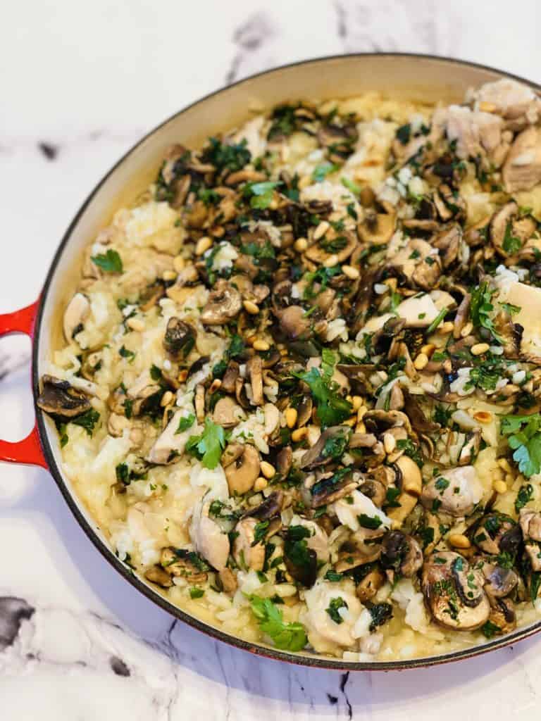 Risotto with chicken and mushrooms
