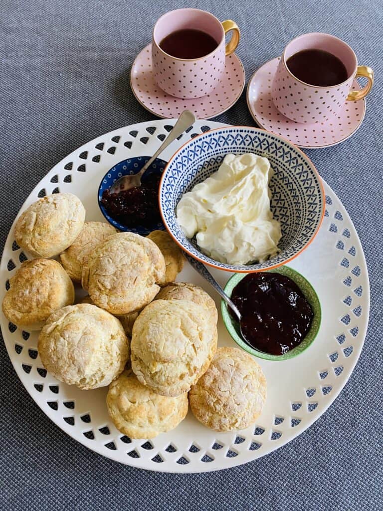 Scones with jam and cream 