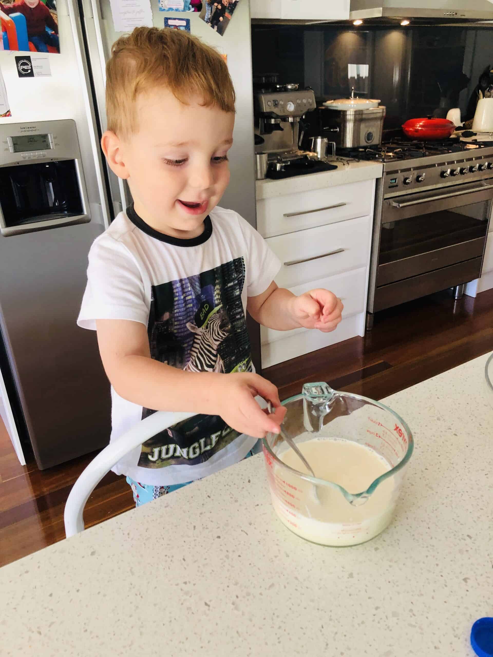 William helping in the kitchen 