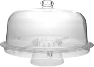 Glass cake stand with lid 