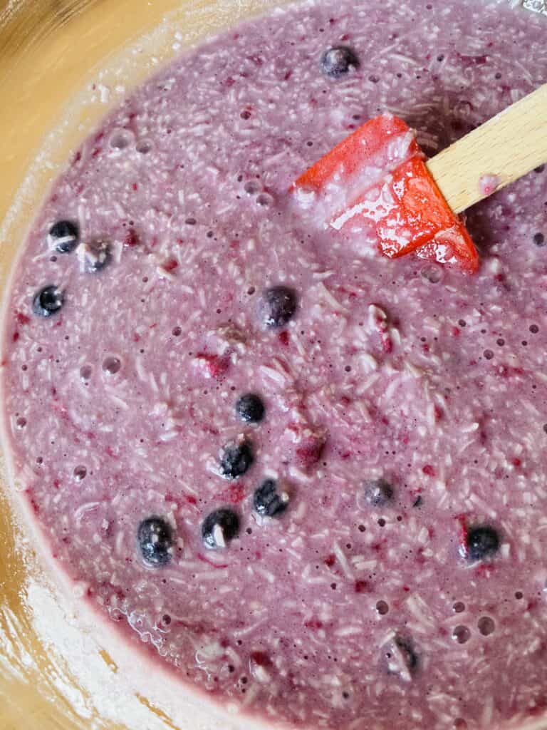 Batter for raspberry and coconut cake