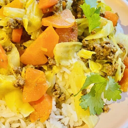 Curried beef and cabbage