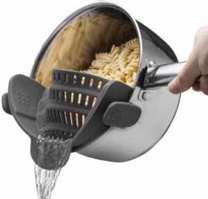 Pasta strainer attachment