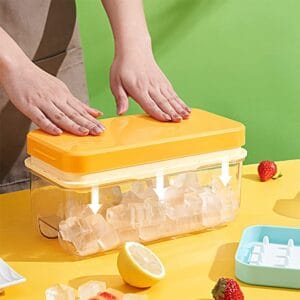 Ice cube tray with storage bin 